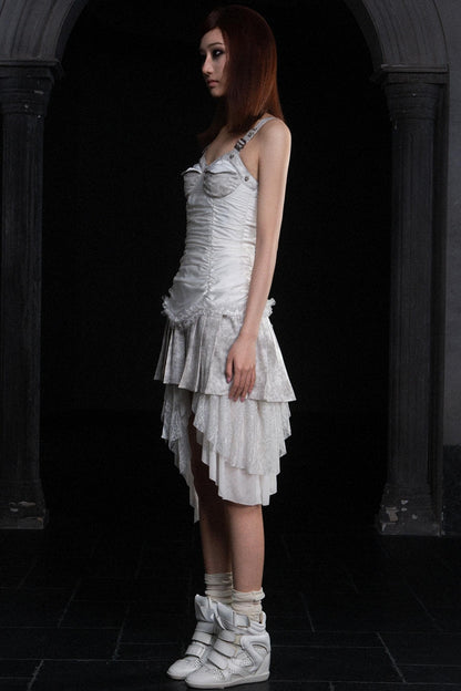 Punk Peplum Halter Dress