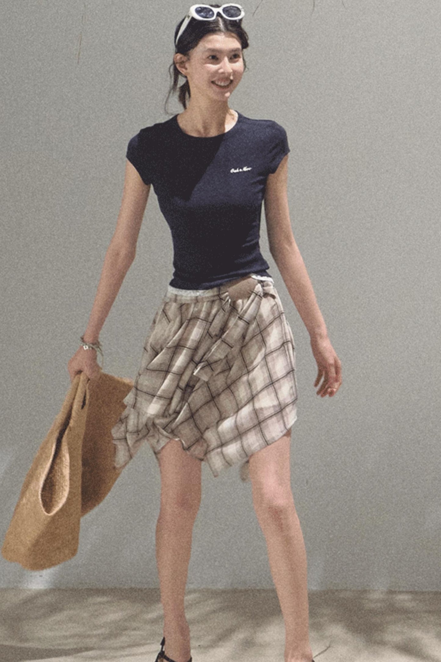 Love Ripple Plaid Skirt