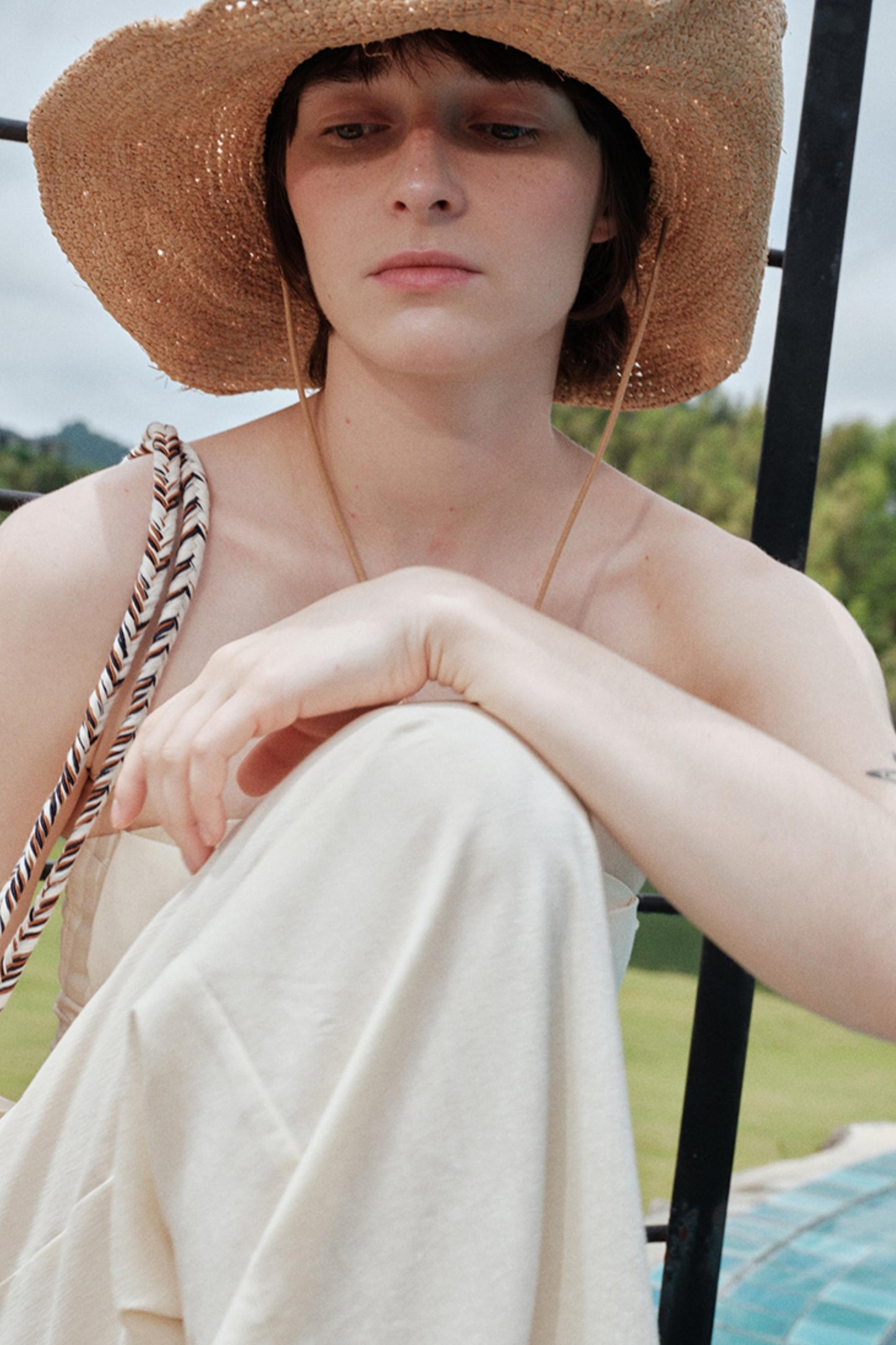 Eternal River Bandeau Top Wide-Leg Trousers Set-Up