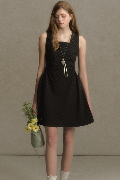 Plaid Sleeveless Dress