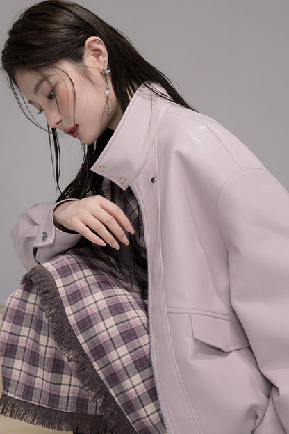 Dark Night Purple Plaid Fringe Dress