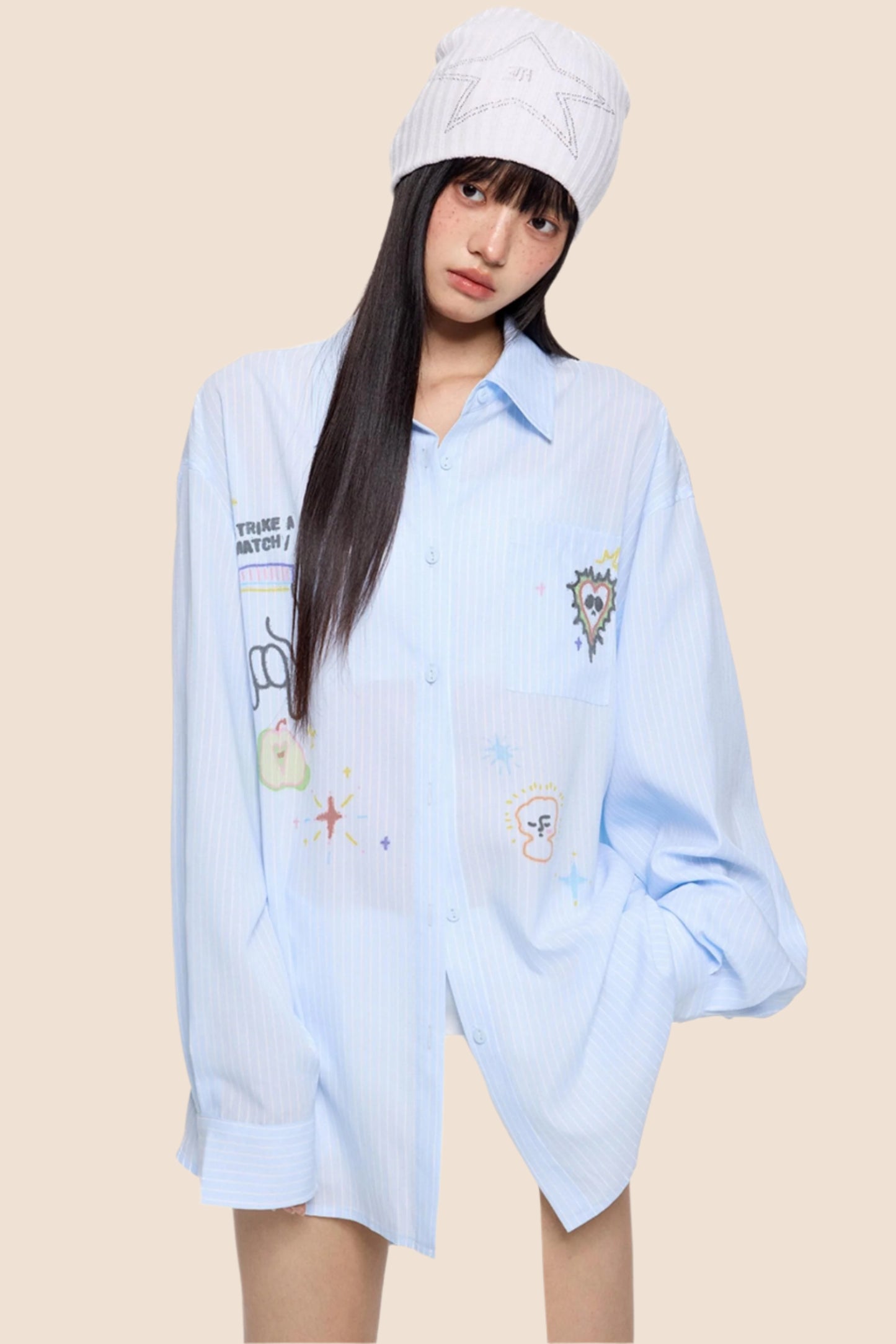 Striped Sunscreen Long Sleeve Shirt