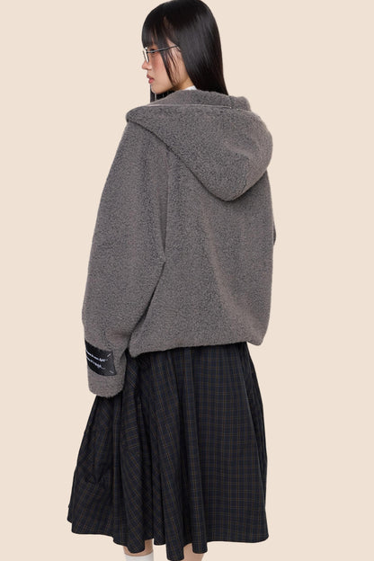 Lazy Retro Hooded Cardigan Jacket