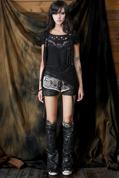 Mesh Contrast Patchwork Shorts