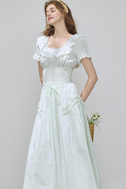 Puff Sleeve Top Skirt Set-Up