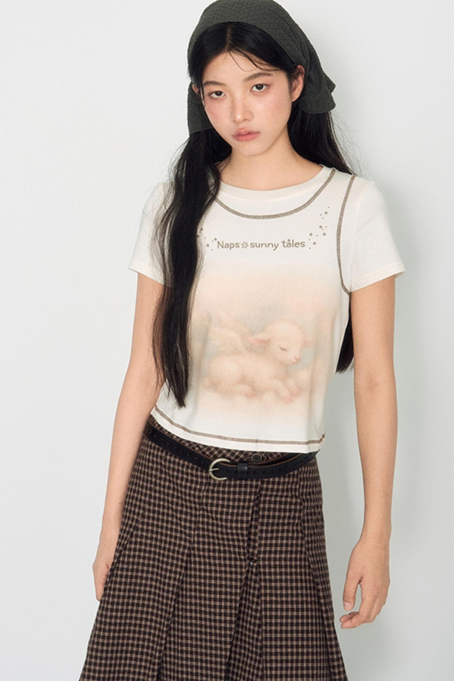 Lamb Print Short-Sleeved T-Shirt