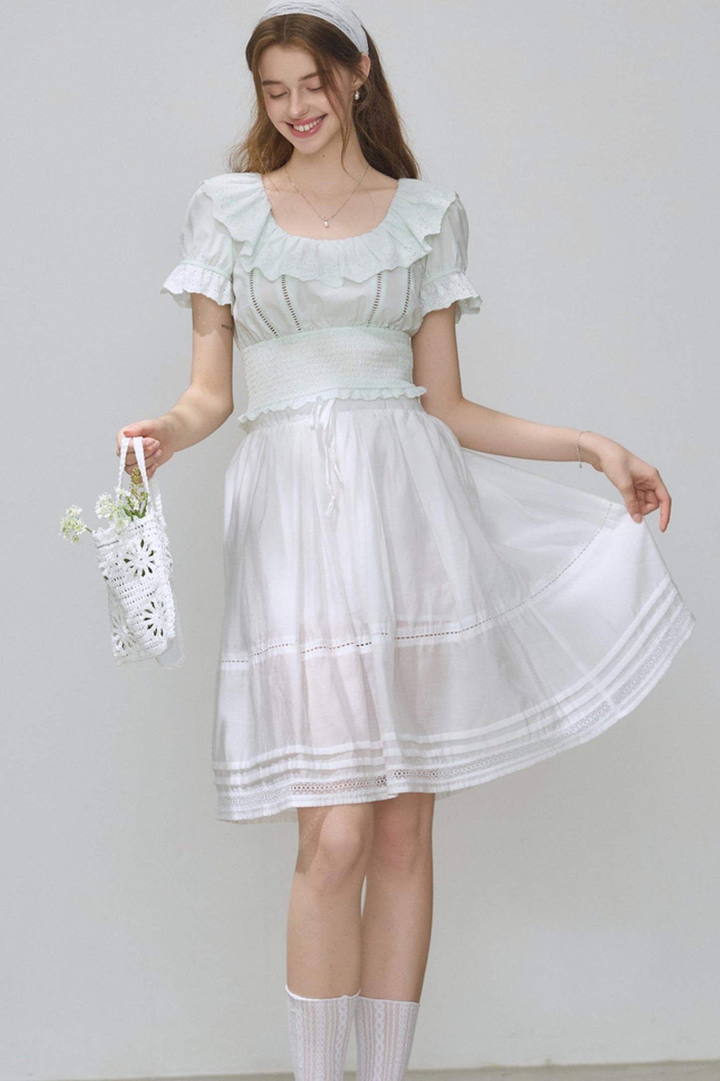 Puff Sleeve Top Skirt Set-Up