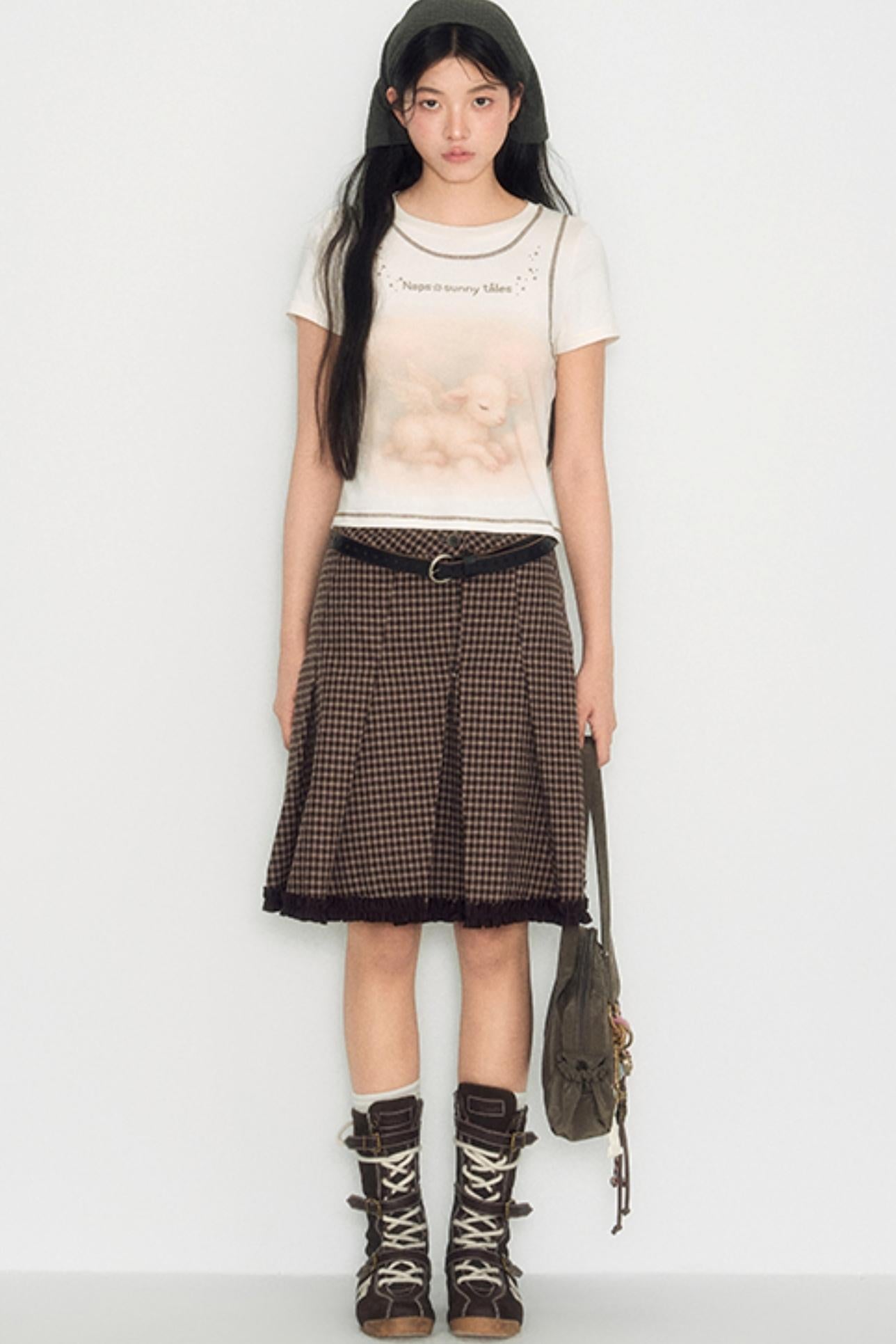 Lamb Print Short-Sleeved T-Shirt