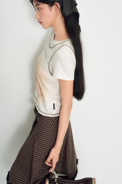 Lamb Print Short-Sleeved T-Shirt