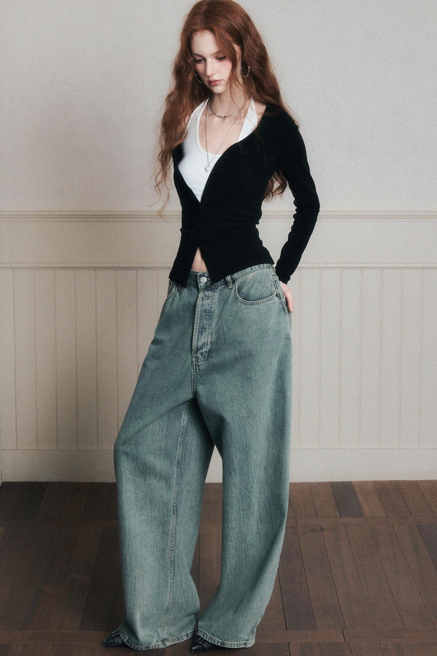 Layered Halterneck Knit Cardigan