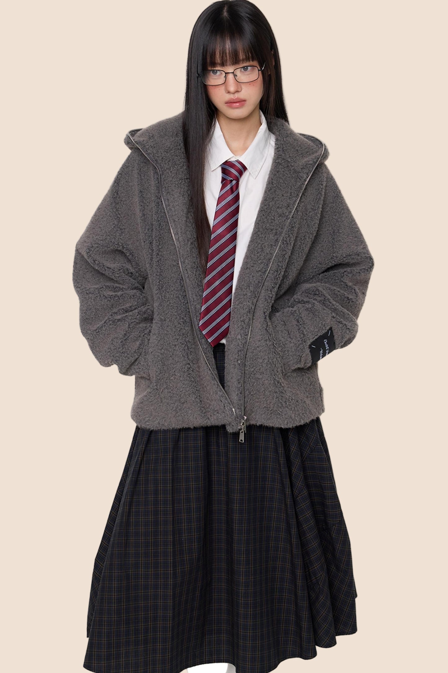 Lazy Retro Hooded Cardigan Jacket