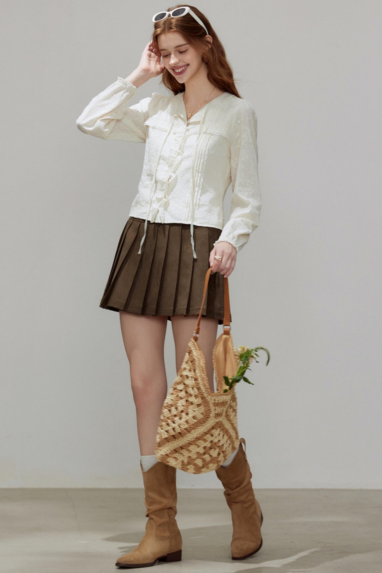 French Temperament V-Neck Shirt