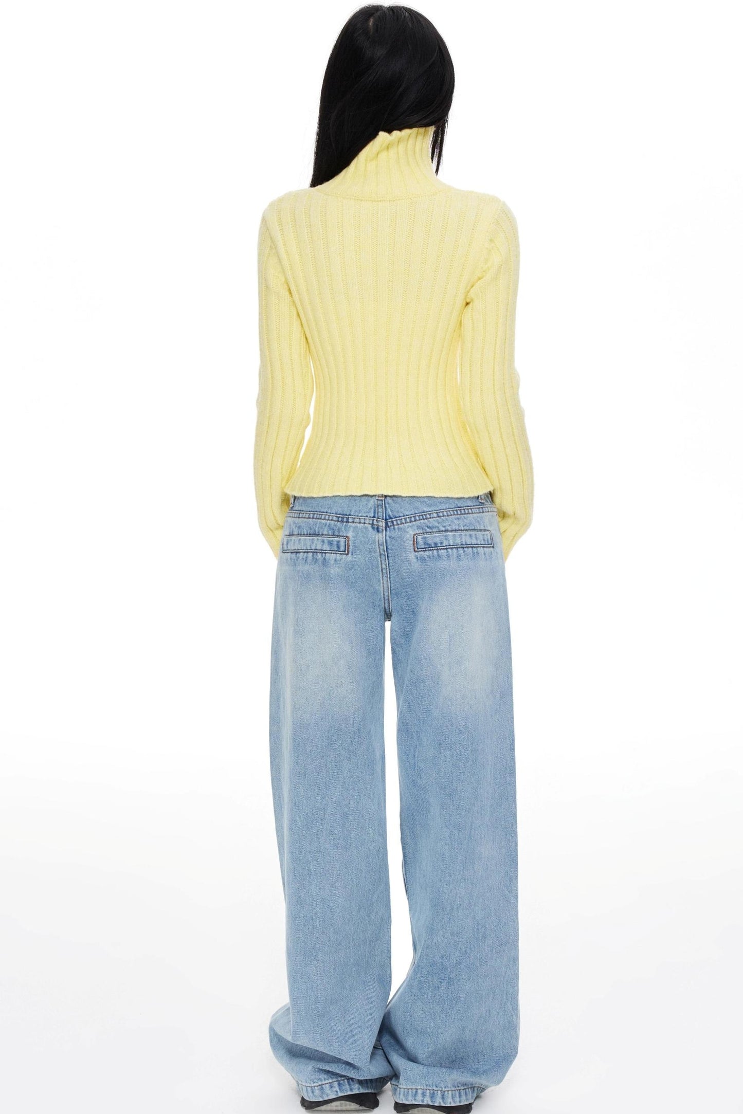 High Neck Slim Sweater Jacket