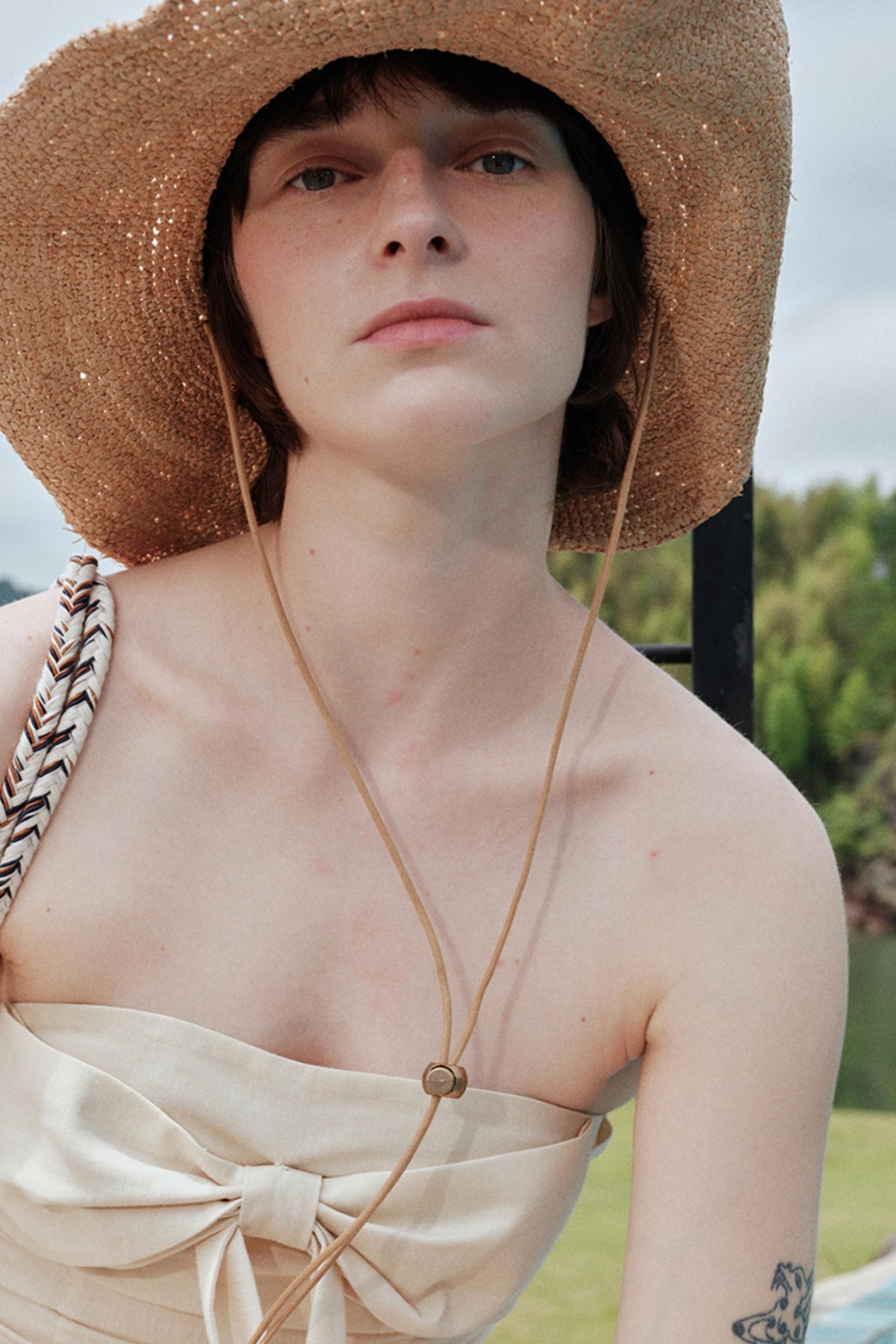 Eternal River Bandeau Top Wide-Leg Trousers Set-Up