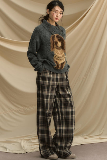 Autumn Puppy Retro Knitted Sweater