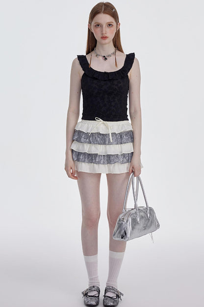 Floral Ruffled One-Shoulder Blouse