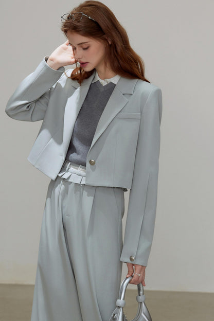 Autumn Gray Blazer Suit Set-Up