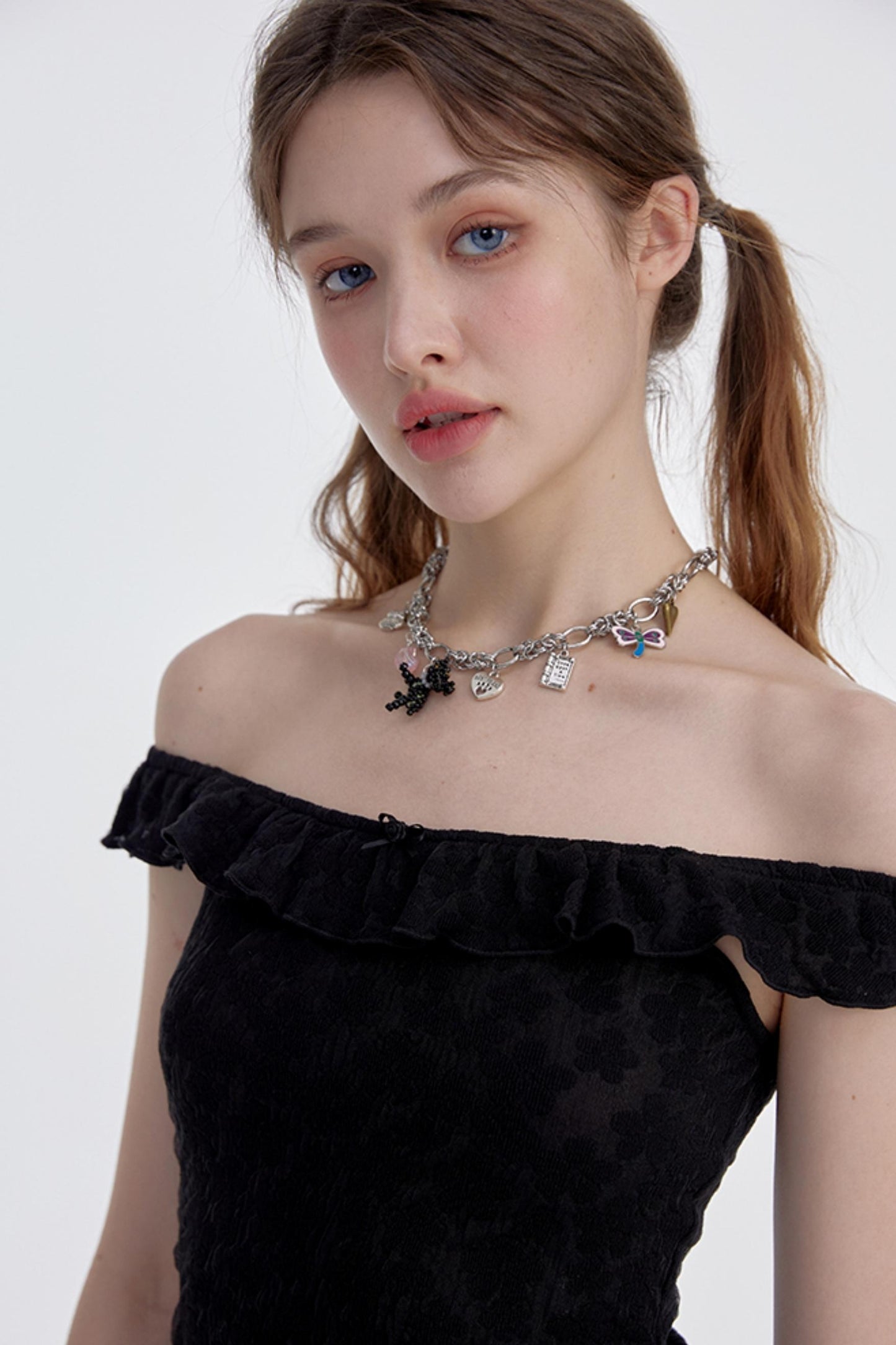 Floral Ruffled One-Shoulder Blouse