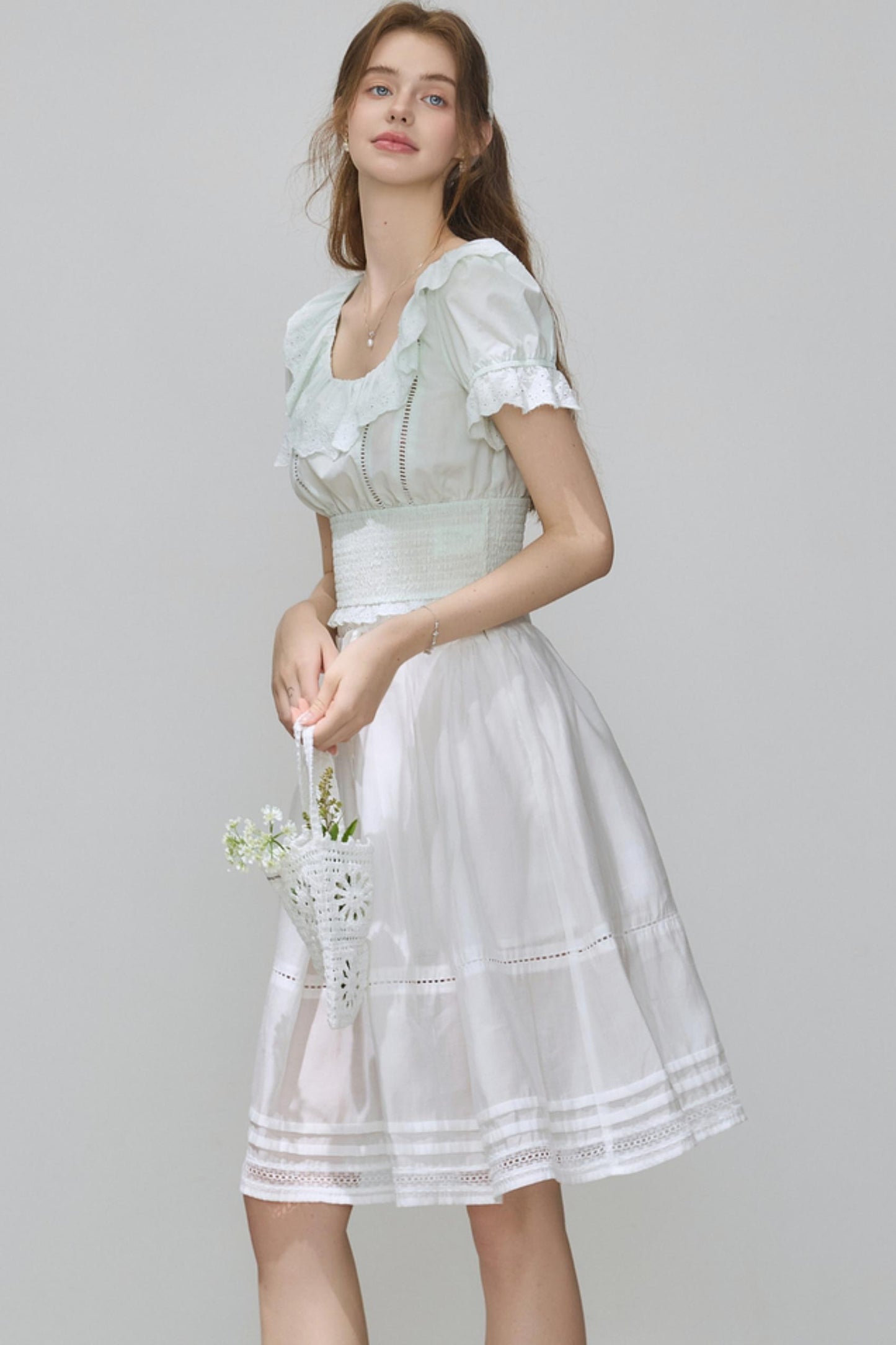 Puff Sleeve Top Skirt Set-Up