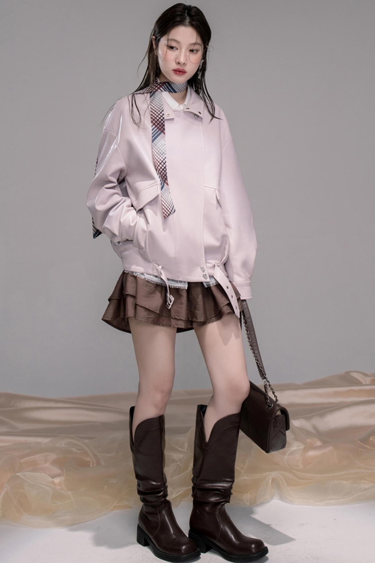 Dark Night Purple Plaid Fringe Dress