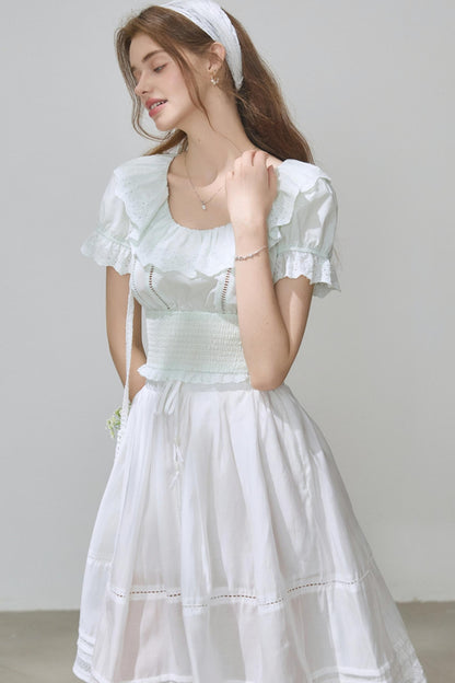 Puff Sleeve Top Skirt Set-Up