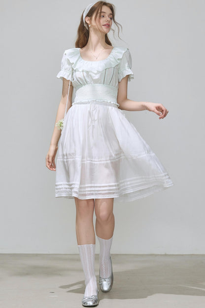 Puff Sleeve Top Skirt Set-Up