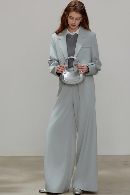 Autumn Gray Blazer Suit Set-Up