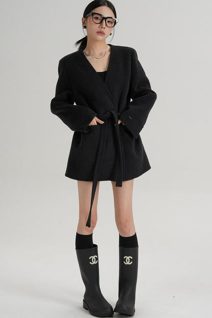 Elegant Mid-Length Wool Suit Coat