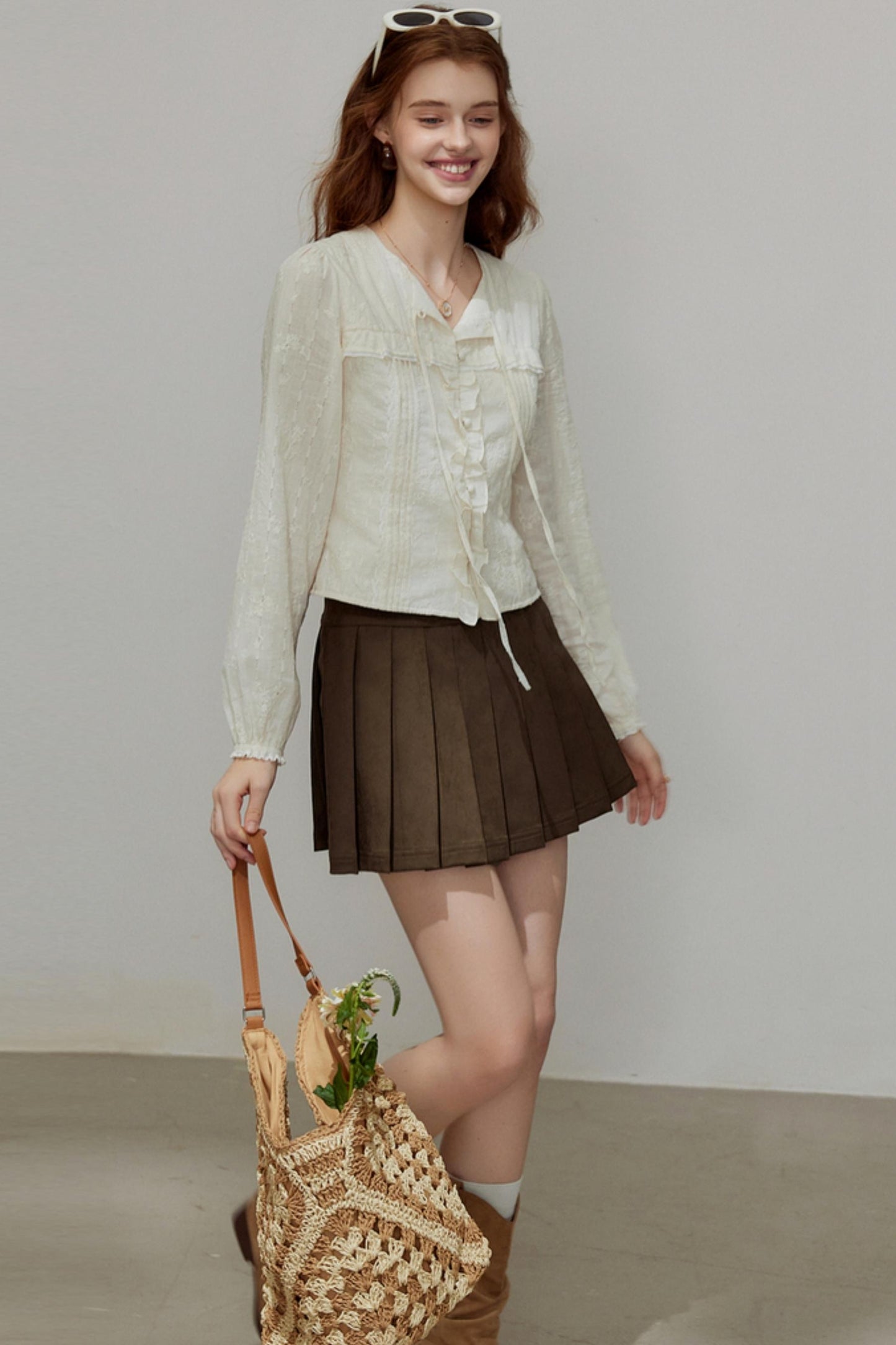 French Temperament V-Neck Shirt