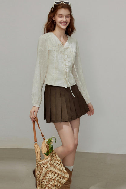 French Temperament V-Neck Shirt