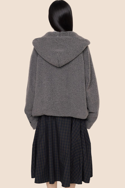 Lazy Retro Hooded Cardigan Jacket