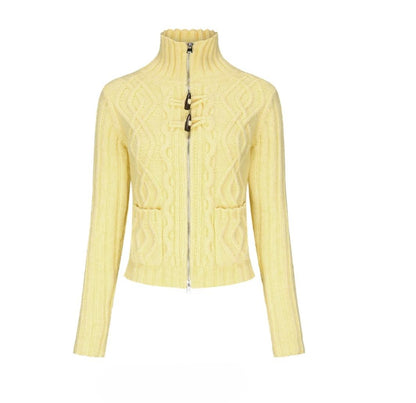 High Neck Slim Sweater Jacket