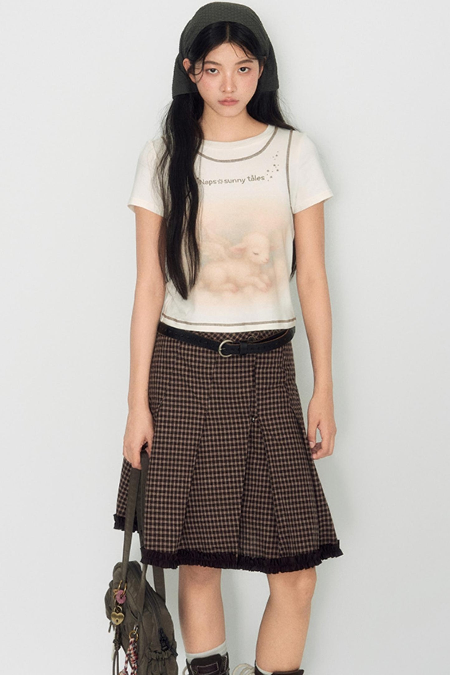 Lamb Print Short-Sleeved T-Shirt