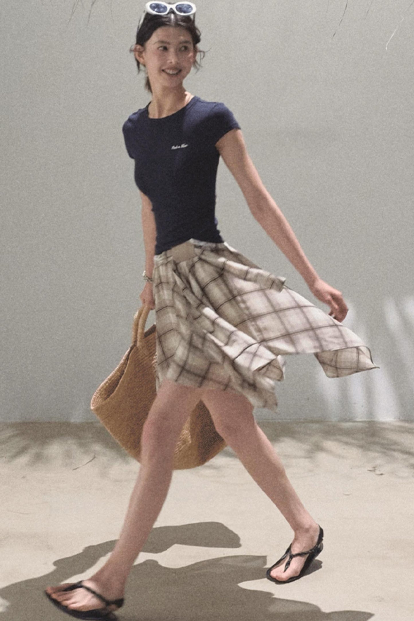 Love Ripple Plaid Skirt