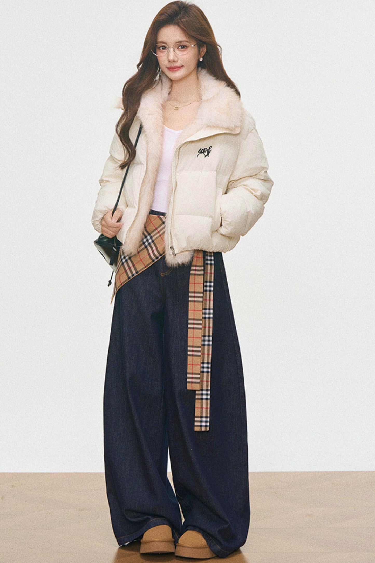 Winter Plaid Cotton Coat Set-Up