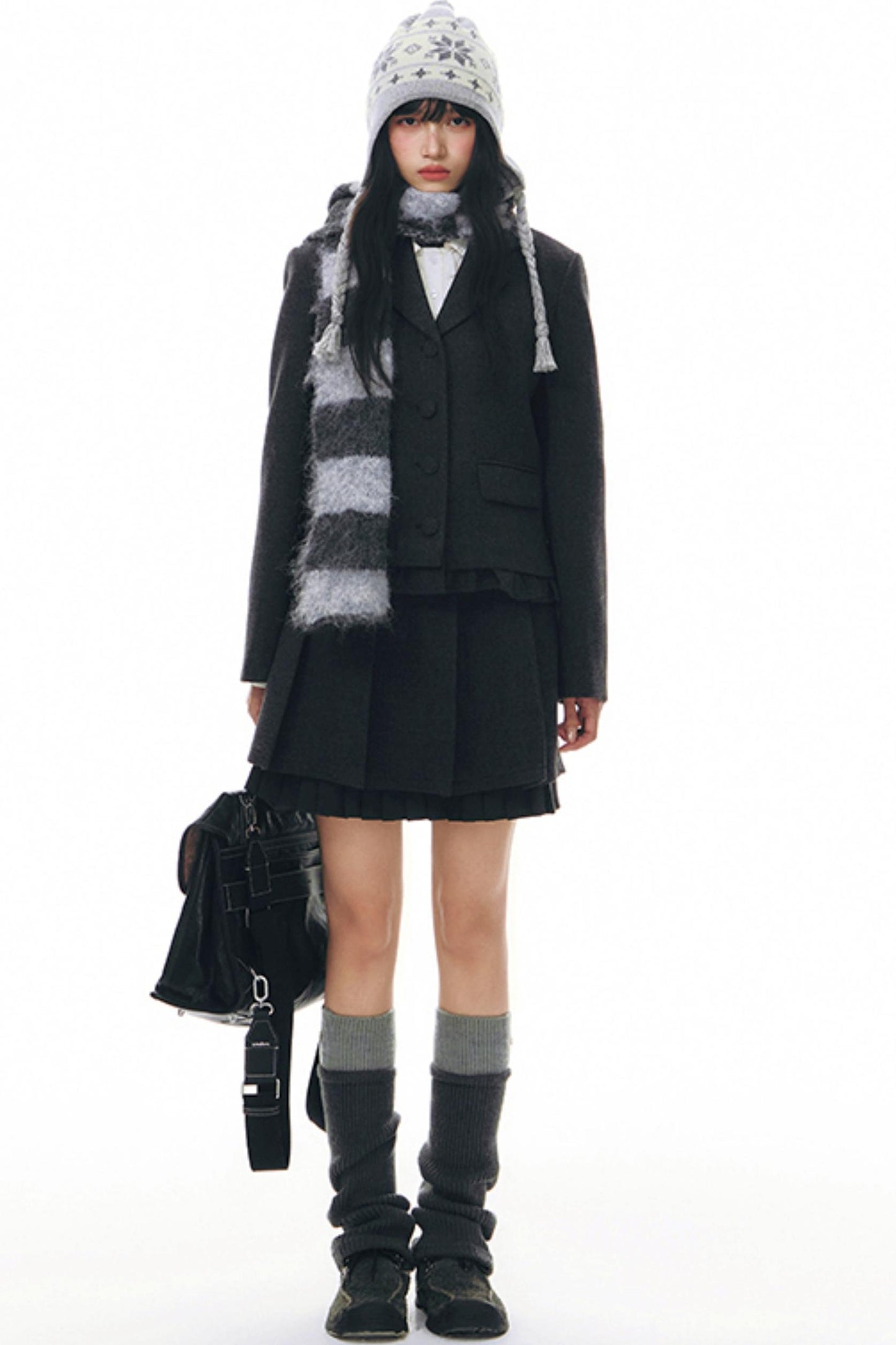 Original Ruffled Woolen Suit Jacket Set-Up