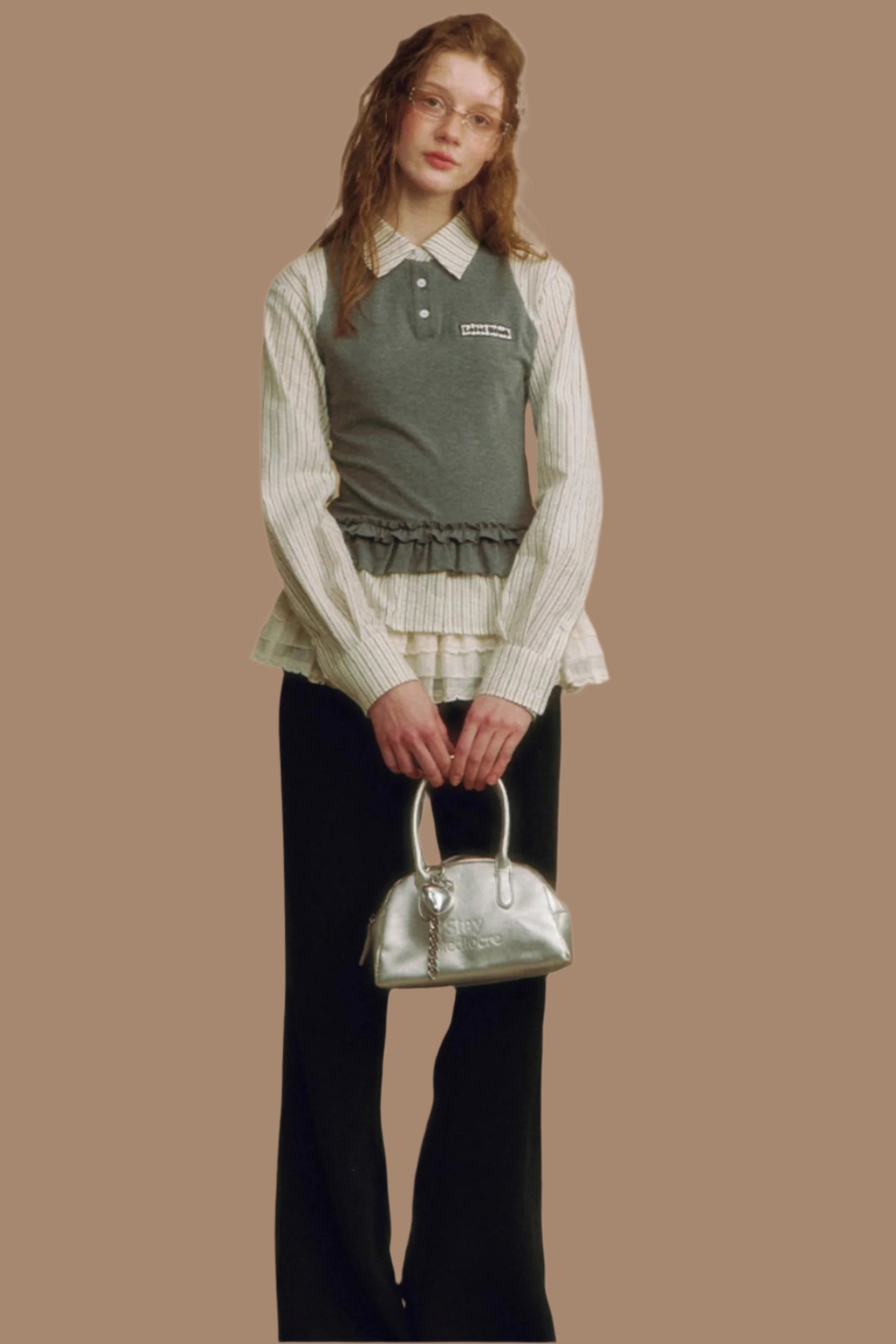 Chic Black Lace-Trimmed Wide Leg Pants