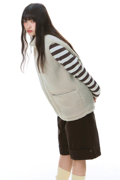 Winter Retro Stand-Up Collar Vest