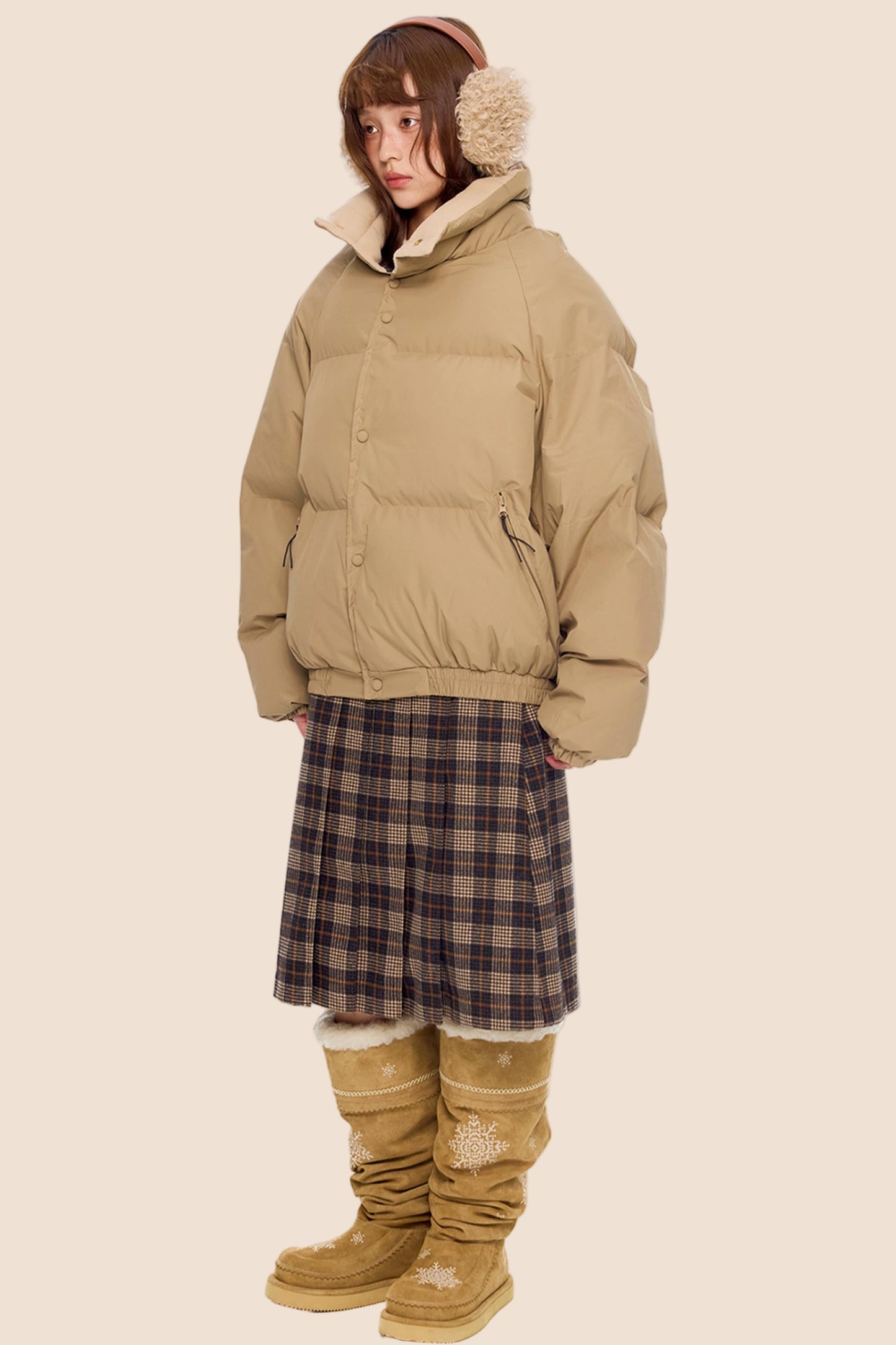 Color-Blocked Cotton Winter Jacket