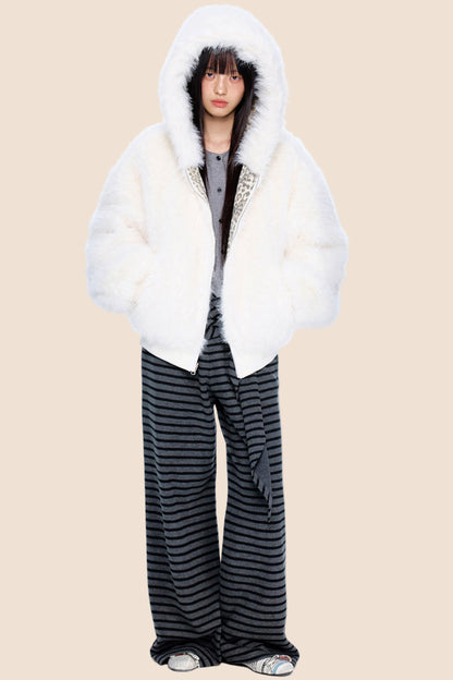 Reversible Leopard Hooded Jacket