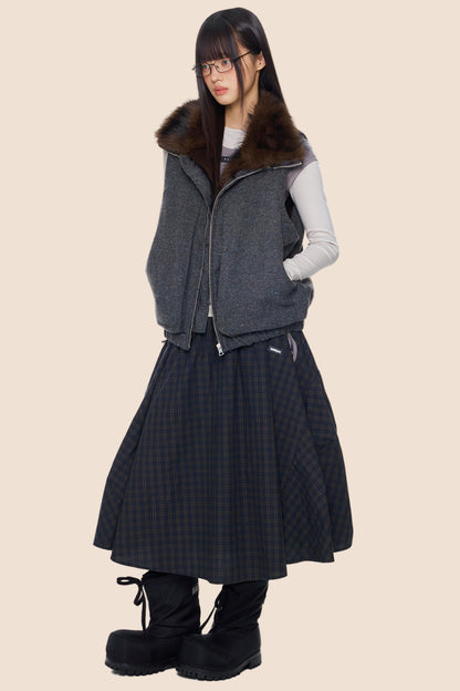 Furry Stand-Up Collar Vest