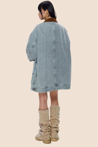 Vintage Denim Cargo Jacket