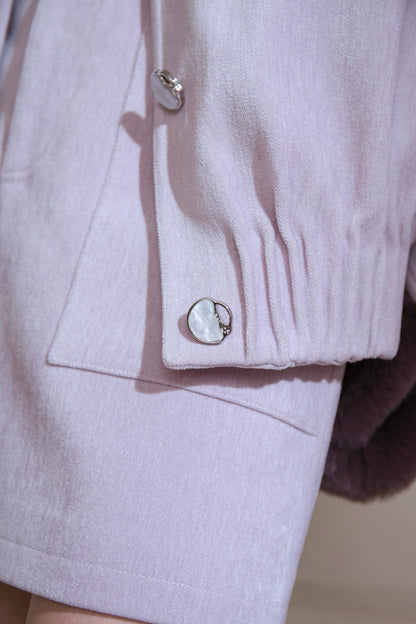 Stand-Up Velvet Chenille Jacket Set