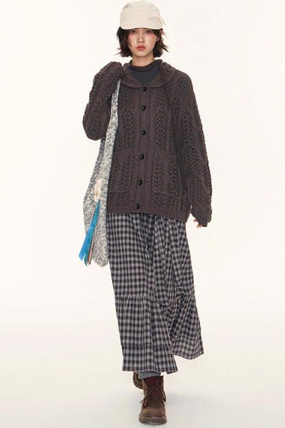 Vintage Petal Collar Cardigan