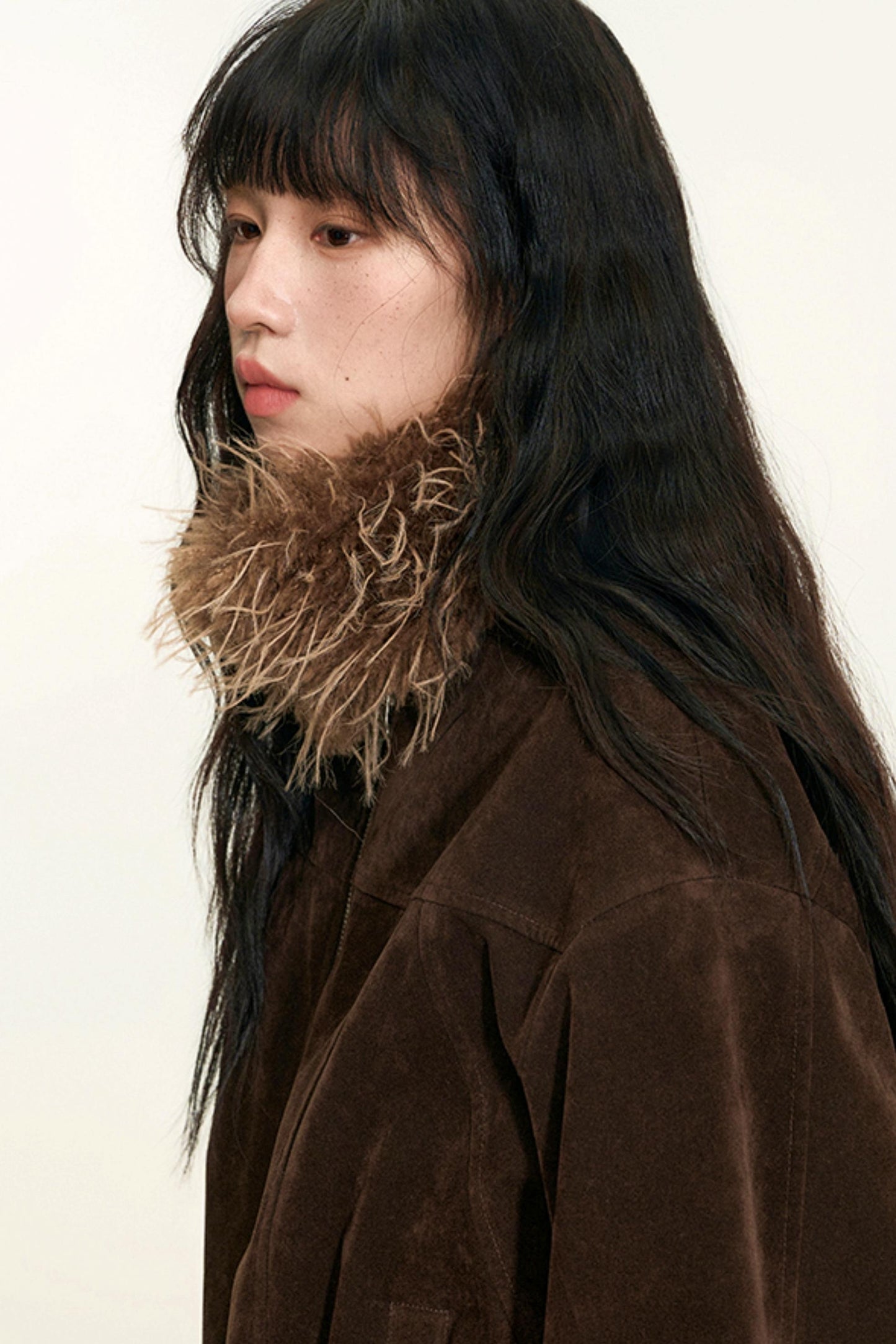 Vintage Suede Plaid Reversible Stand-Up Collar Jacket