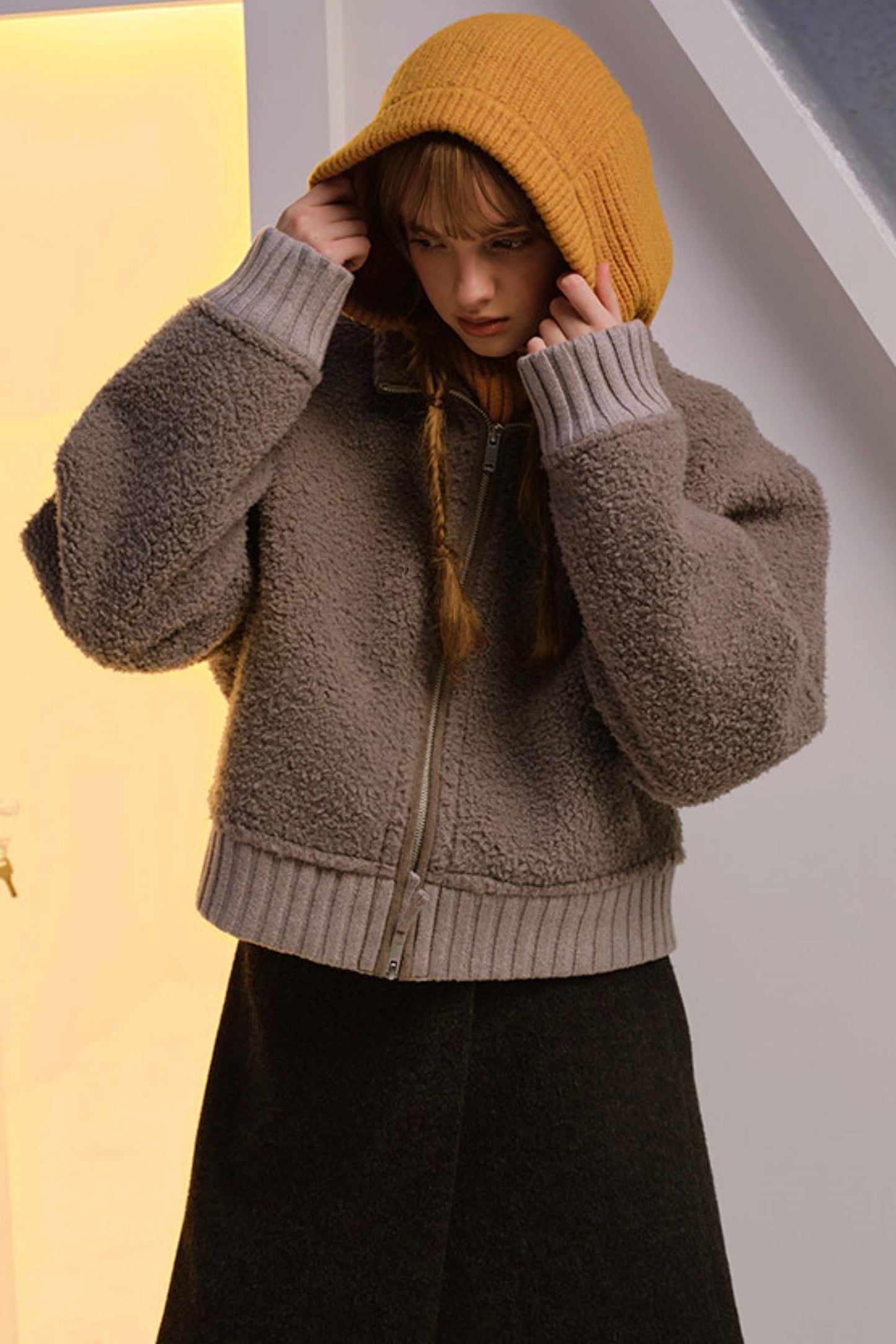 Sheep Wool Blend Knitted Balaclava