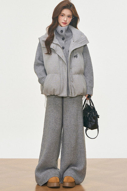 Knitted Vest And Coat Set-Up