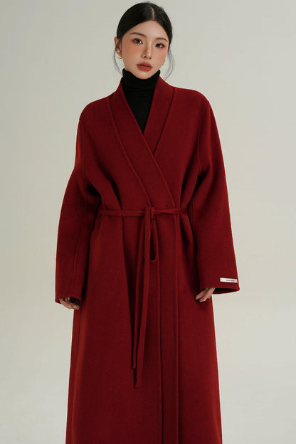 Sophisticated Red Wool Coat