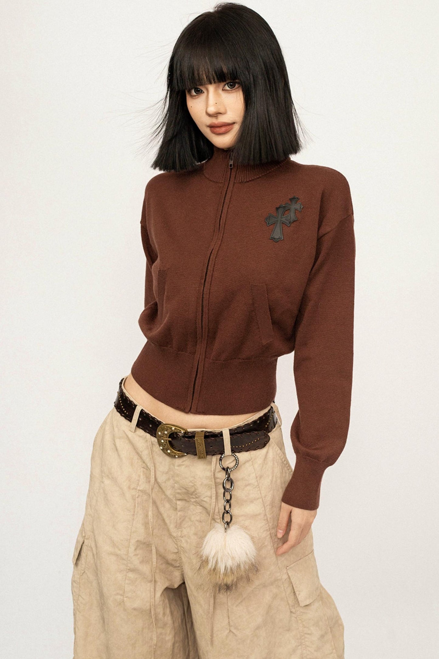 Retro Embroidered Knit Top