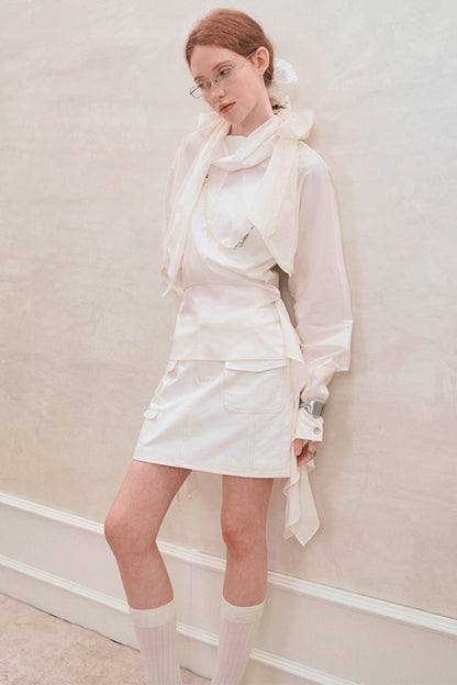 French Style Waist Cinched Shirt Set-Up